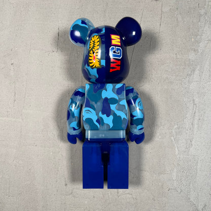 Bearbrick BAPE ABC Camo Shark Set Clear Blue (2020) USED x17310