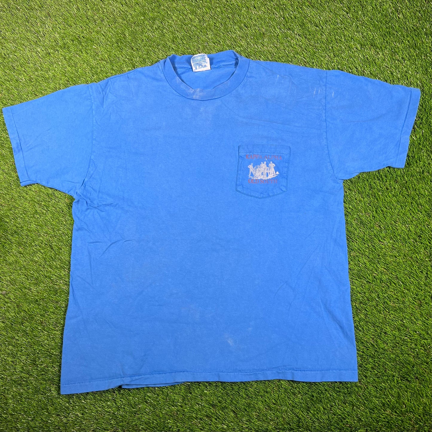 1995 Kappa Alpha Old South Blue Tee Size XL USED v17440