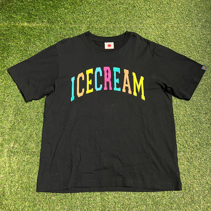 Ice Cream x Billionaire Boys Club Black Logo Tee Size Large USED x14011