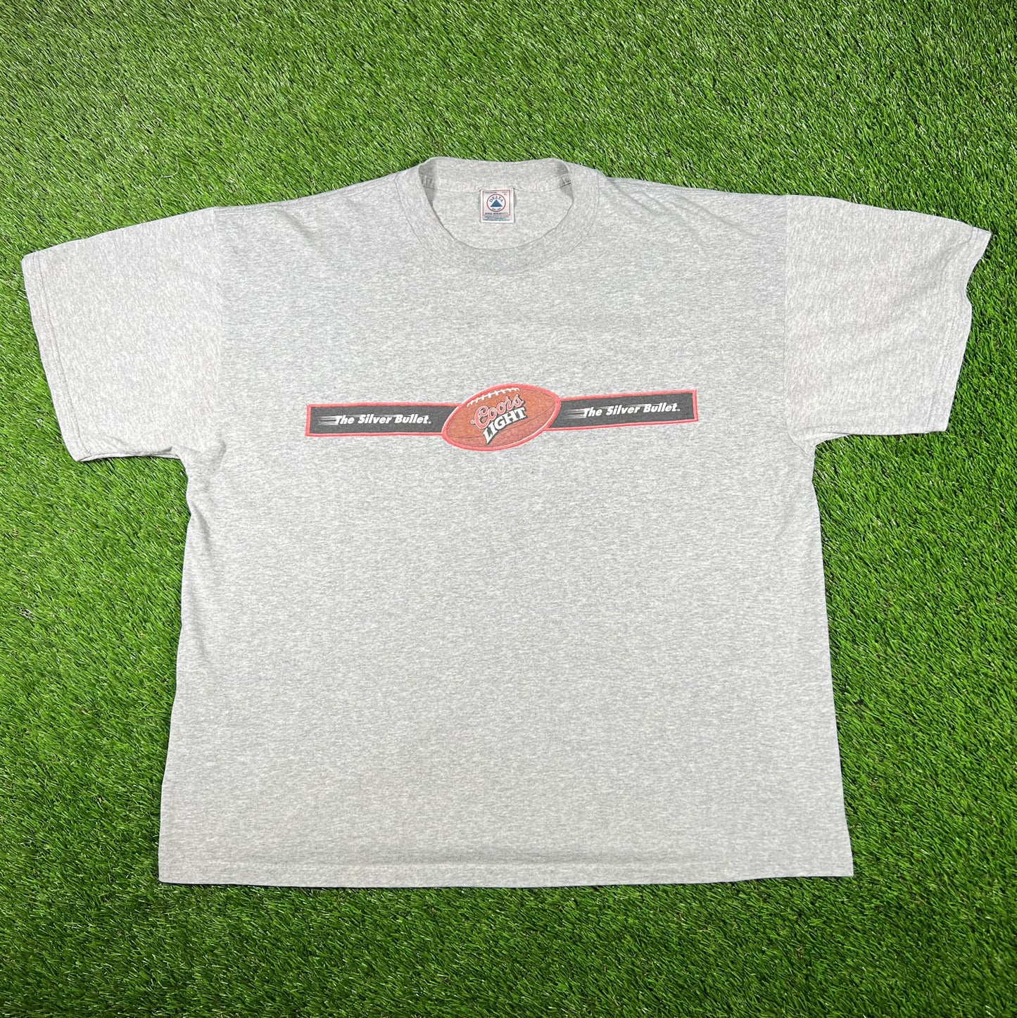 Y2K Coors Light Grey Silver Bullet Tee Size XL USED v17275