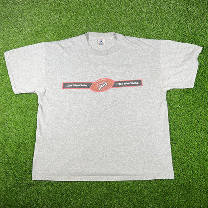 Y2K Coors Light Grey Silver Bullet Tee Size XL USED v17275