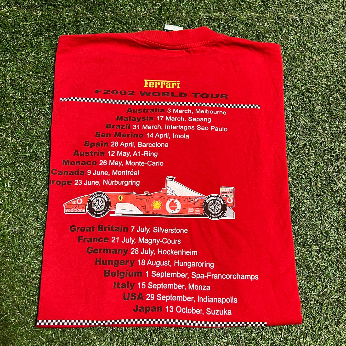 2002 Ferrari World Tour Red Tee Size Large USED v16465
