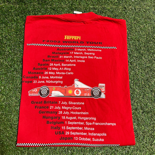 2002 Ferrari World Tour Red Tee Size Large USED v16465