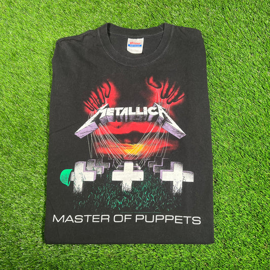 2007 Metallica Master of Puppets Black Tee Size Large USED v17914