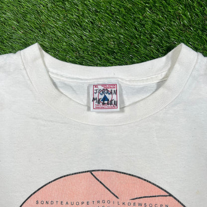 1990s "Ball Stars" White Basketball WordSearch Tee Size XL USED v17472