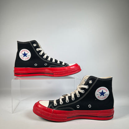 Converse Chuck Taylor 70 Hi CDG Play Black Red (2022) Size 6.5 USED s21556