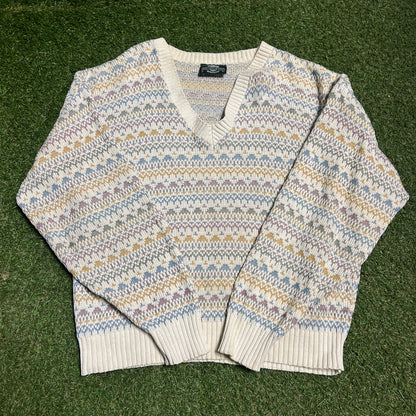 1990s Princeton V Neck Knit Sweater Size Medium USED v15962