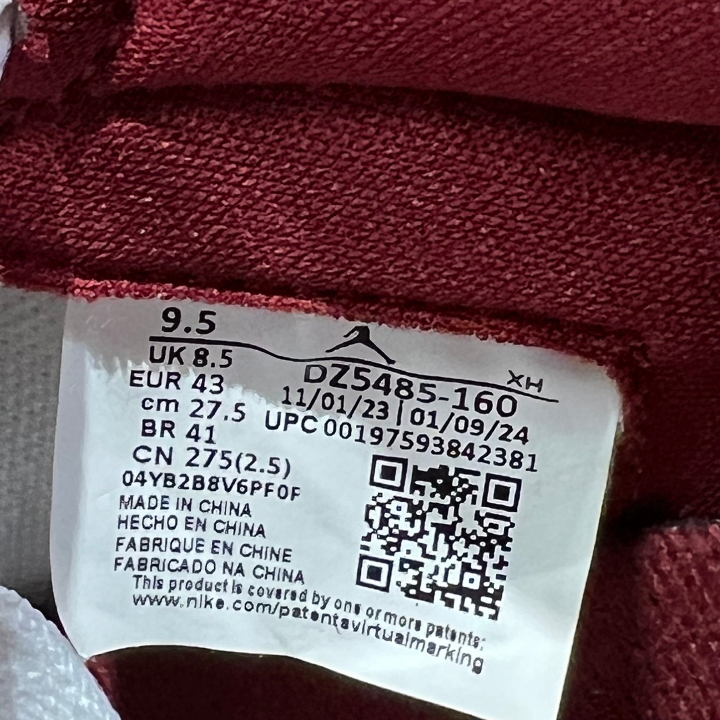 Jordan 1 High Artisanal Team Red (2024) Size 9.5 USED s20185