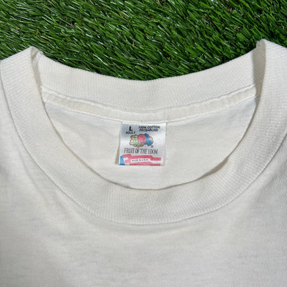 1990s White John Lennon Art Tee Size Large USED v16589