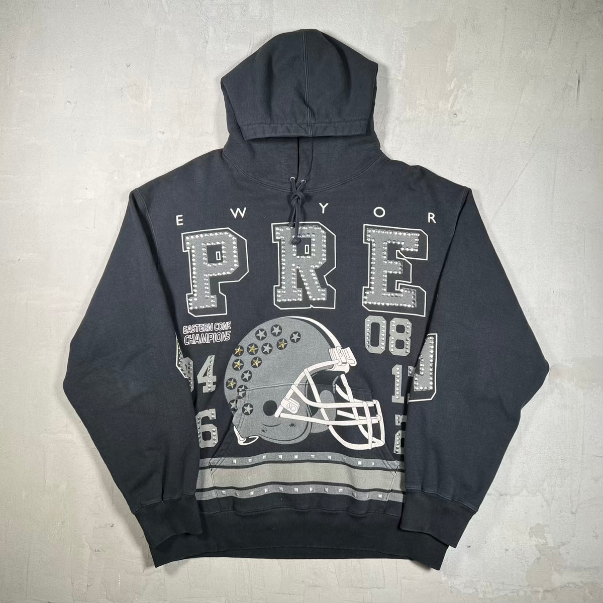 Supreme Champions Studded Black Hoodie (2024) Size Large USED x18948