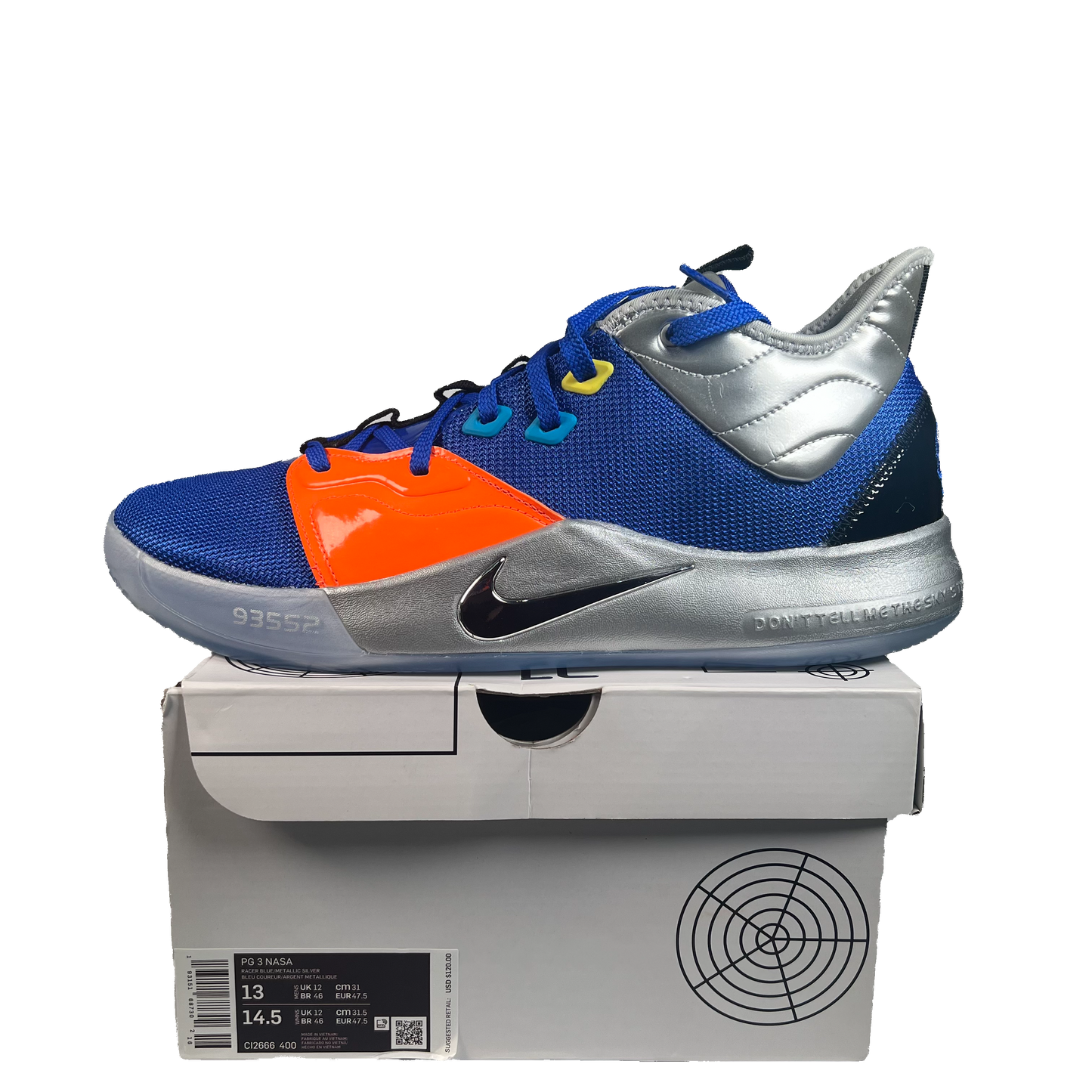 Nike PG 3 Nasa Apollo 14 (2019) Size 13 NEW s22147