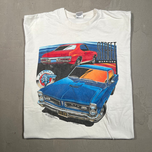 1992 Street Warriors Pontiac Racing Car White Tee Size XXL USED v19548