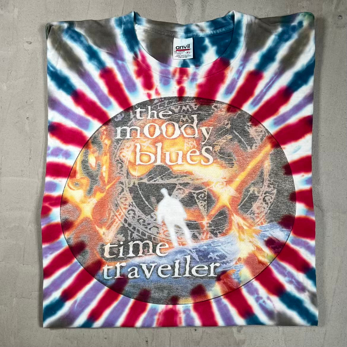 1998 The Moody Blues Time Traveller Tie Dye Tee Size XL USED v20163