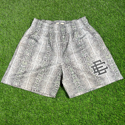 Eric Emanuel Black Logo/Snakeskin Shorts Size Small USED x14691