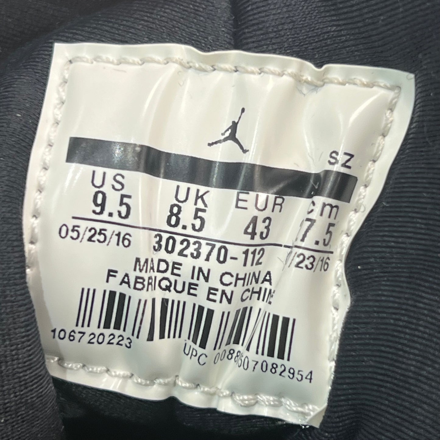 Jordan 9 OG (2016) Size 9.5 USED s22314