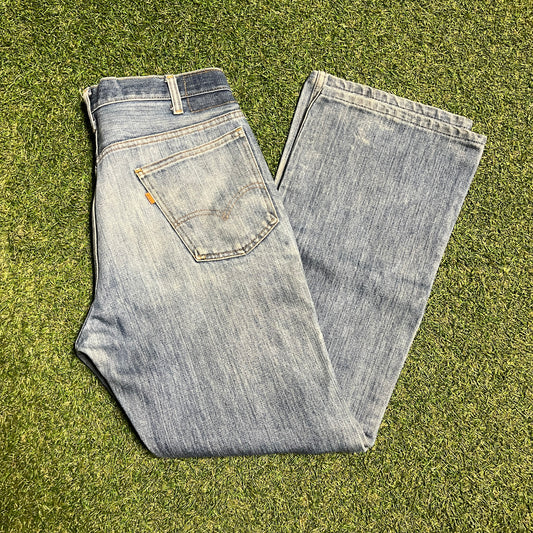 Levis 70s Big E Orange Tab Blue Jeans Size 32x29 USED v15895