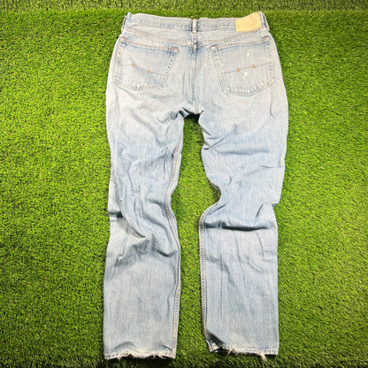 Polo Ralp Lauren Paint Paint Splatter Blue Jeans Size 36 USED v18410