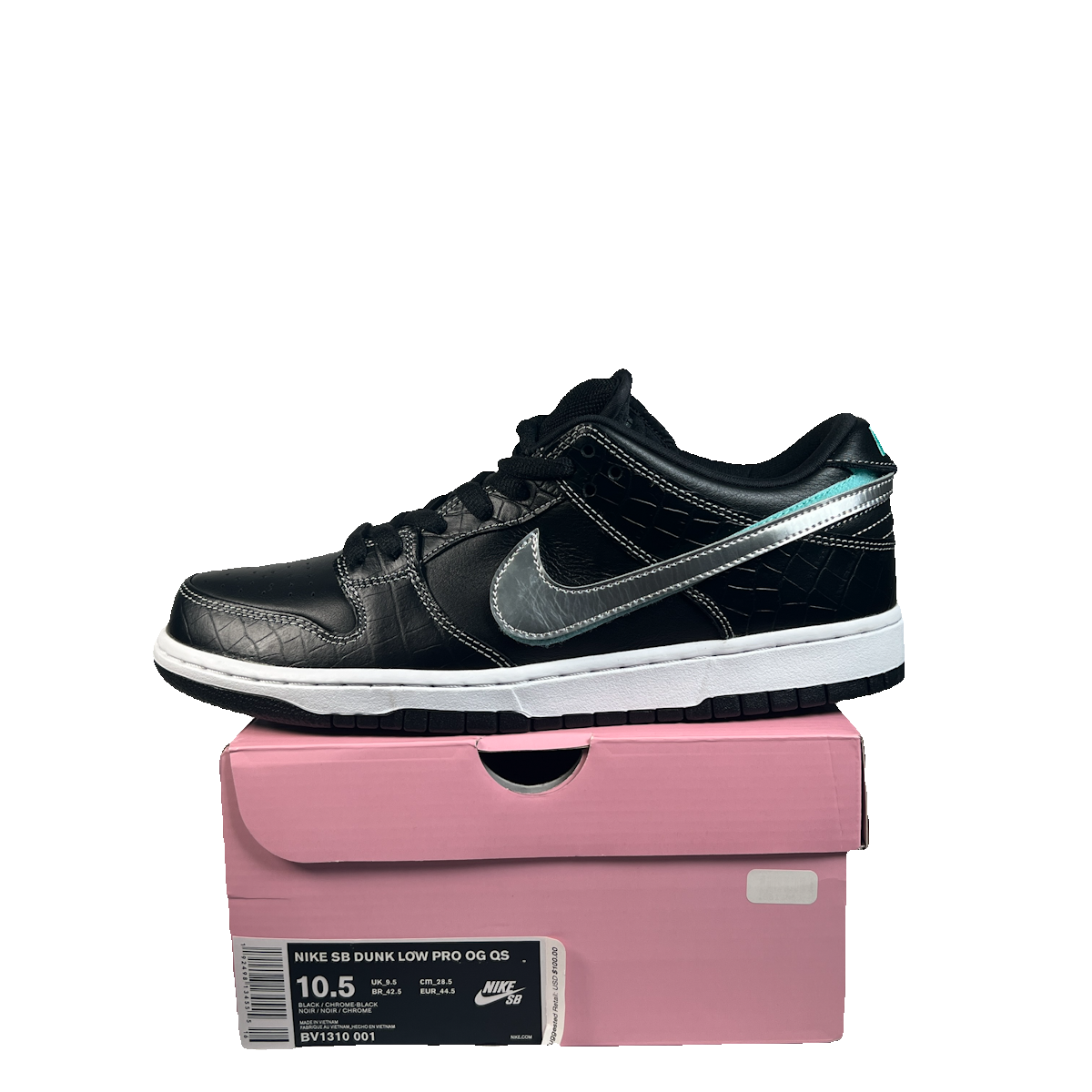 Nike SB Dunk Diamond Supply Co. Black Diamond (2018) Size 10.5 NEW s22831