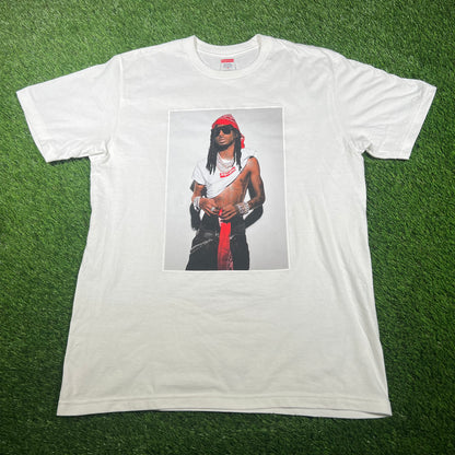 Supreme Playboi Carti White Tee Size Medium USED x14862