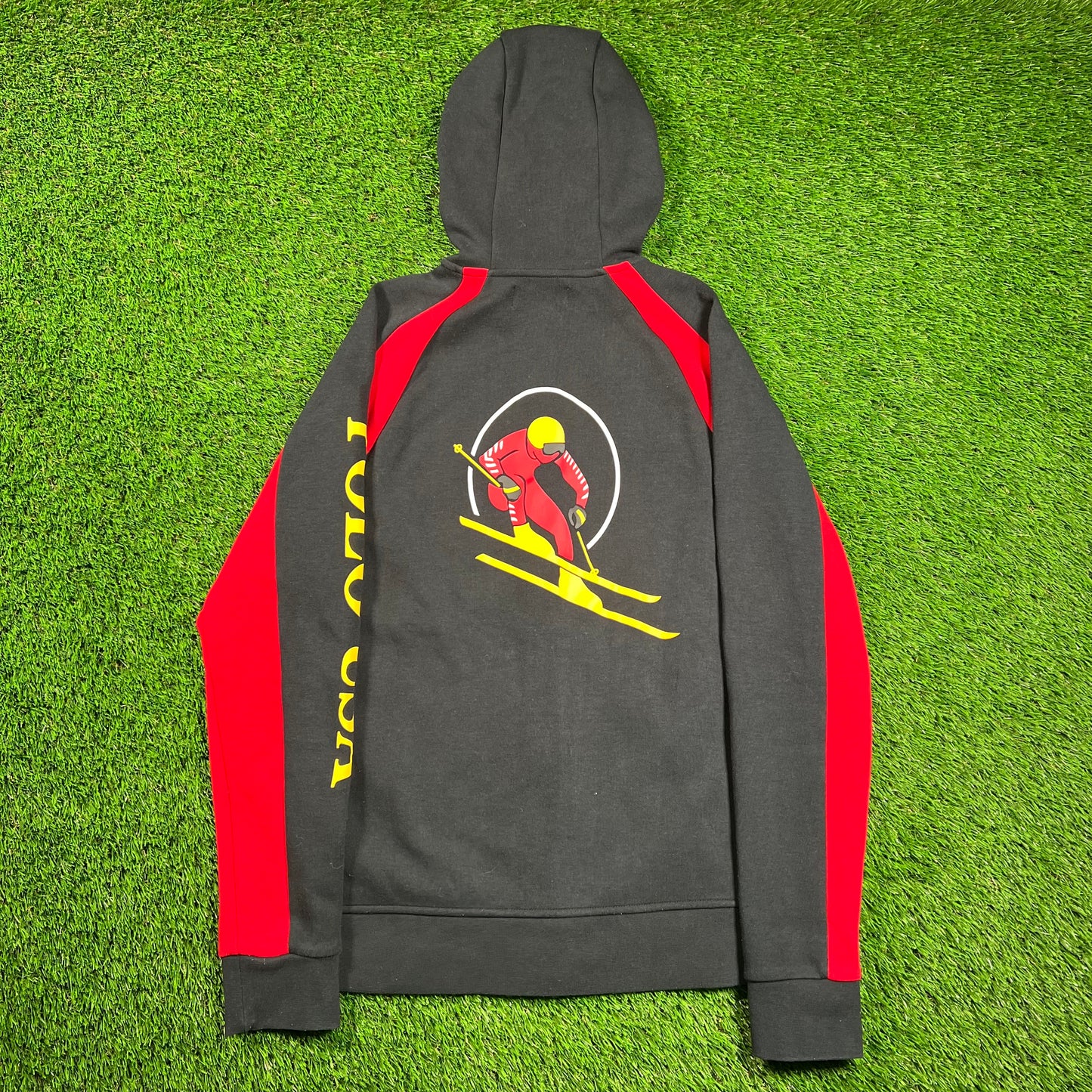 Polo Ralph Lauren Black Downhill Skier Hoodie Size Small USED v18538