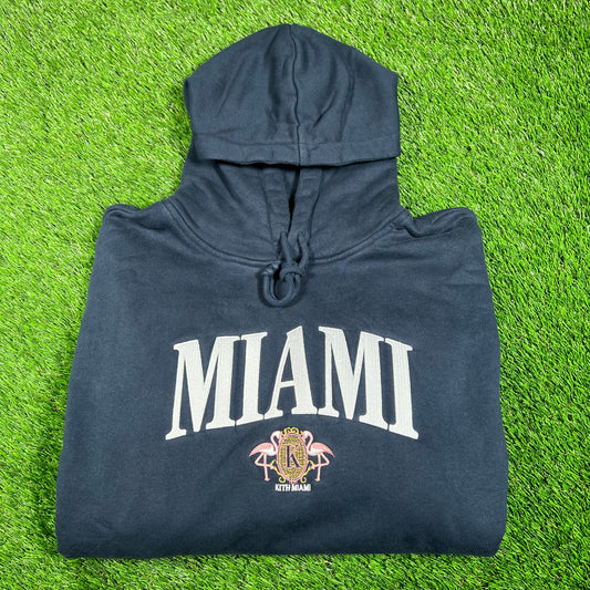 Kith Miami Navy Logo Hoodie Size XL USED x15800