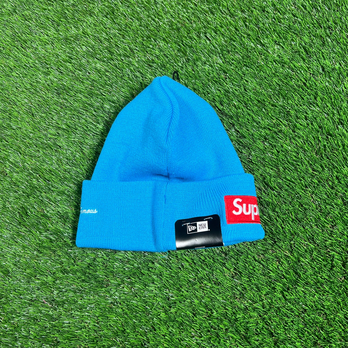 Supreme New Era Box Logo Beanie Cyan (2025) NEW x15498