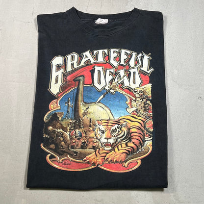 1990 Grateful Dead European Tiger Tour Black Tee Size XL USED v19016