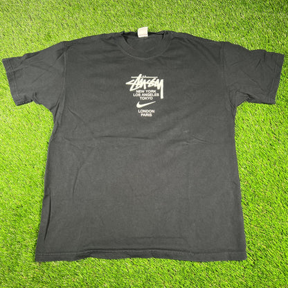 Nike Stussy Citys Black Tee Size Small USED x14649