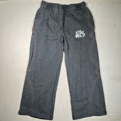 Misunderstood Washed Grey Sweatpants w/Rhinestones Size XXL USED x17484