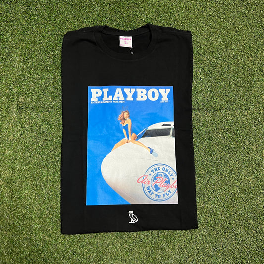 Playboy x OVO The Only Way to Fly Black Tee Size XXL NEW x13421