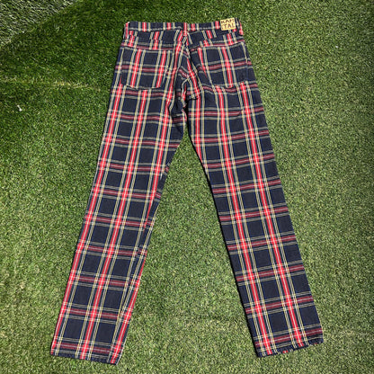Kapital Plaid Studded Trousers Size 30 USED x14157