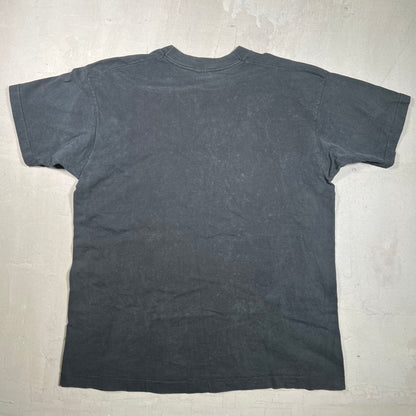 1994 Pittsburgh Steelers Steel Worker Black Tee Size Large USED v19246
