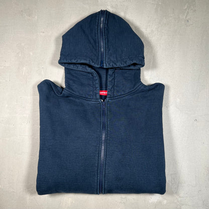 Supreme Zip Hooded Spellout Navy Blue Hoodie (2016) Size XL USED x16910