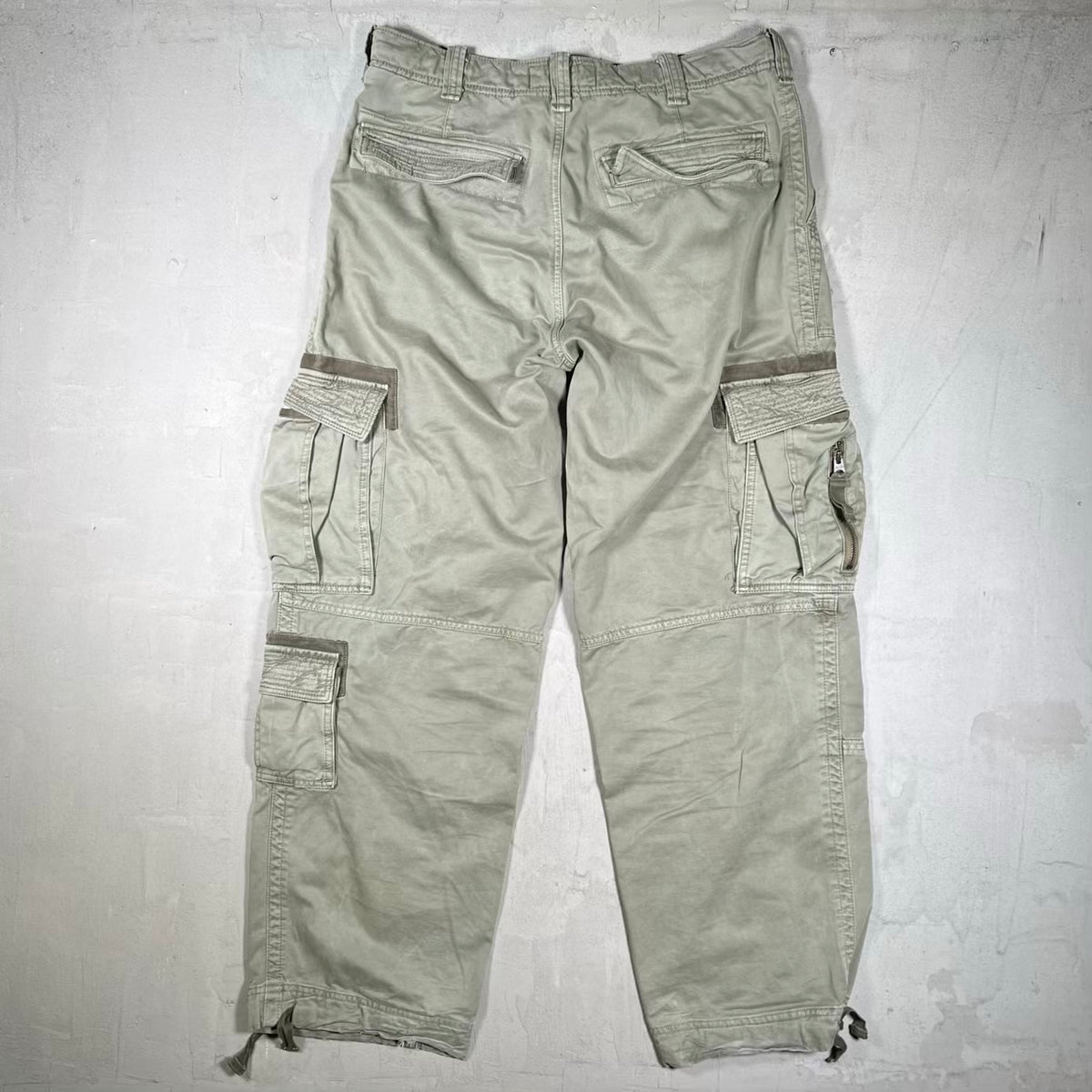 Y2K Abercrombie and Fitch Olive Green Heavyweight Cargo Pants Size 32 USED v20390