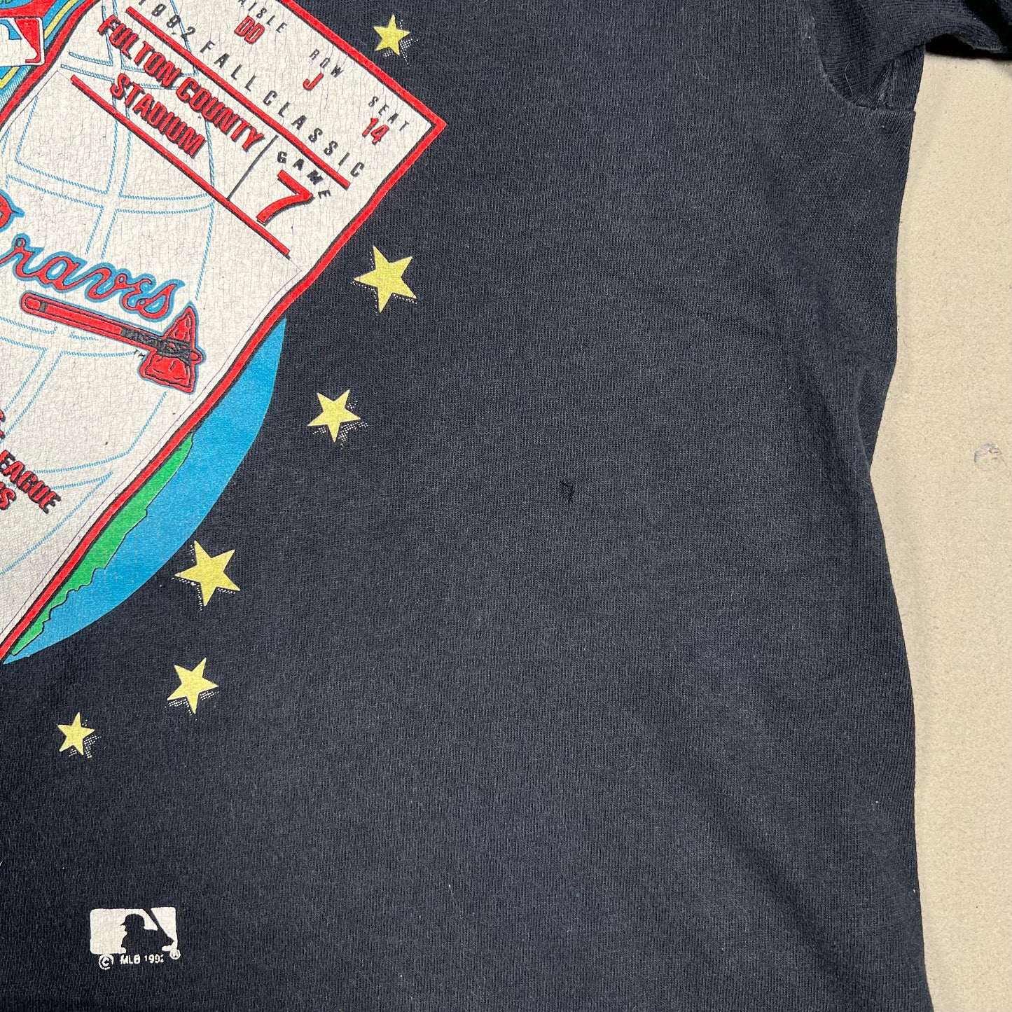 1992 World Series Navy Tee Size XL USED v19101