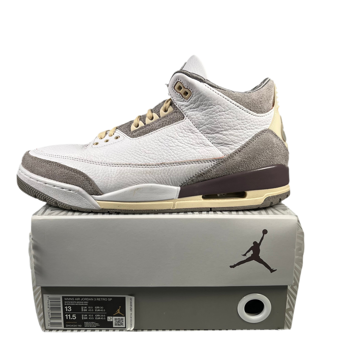 Jordan 3 A Ma Maniere (2021) Size 11.5M/13W USED s18688