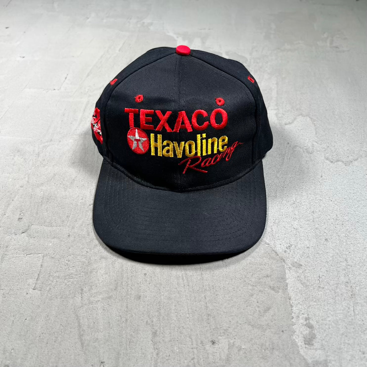 1990s Texaco Havoline Racing Black SnapbackHat USED v20283