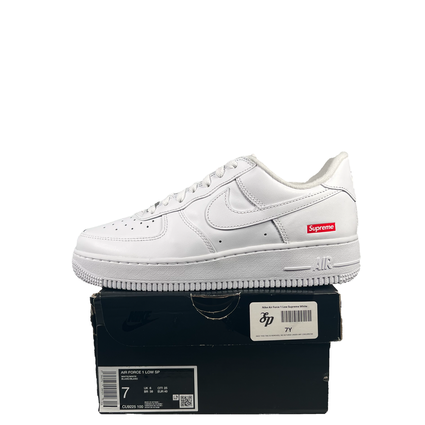 Nike Air Force 1 Supreme White (2020) Size 7 NEW s19571