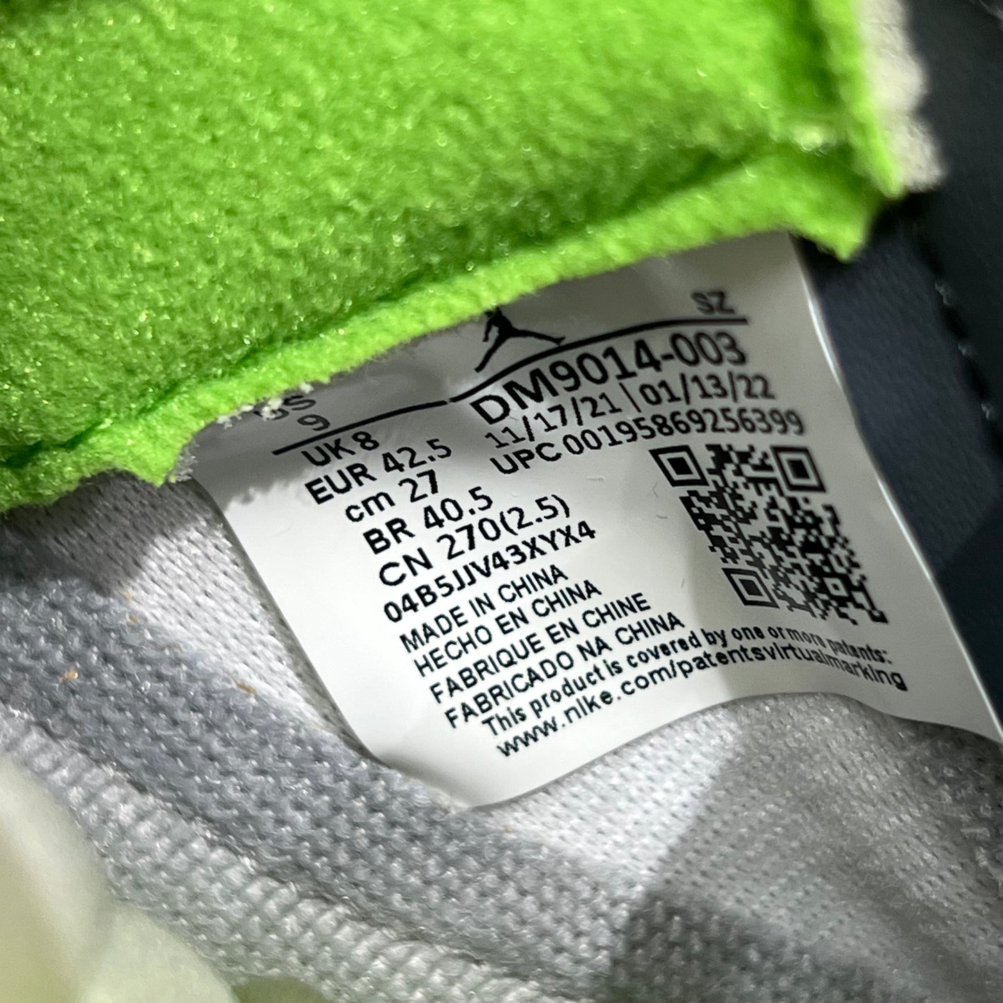 Jordan 5 Green Bean (2022) Size 9 NEW s18809