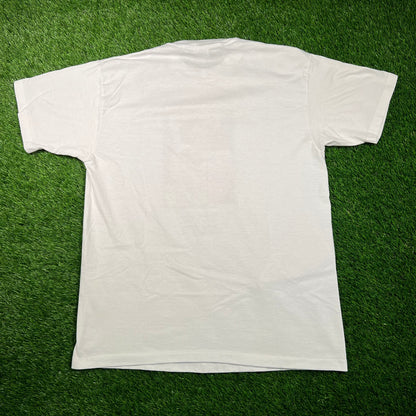 1990s AIDS Hotline White Tee Size Large USED v18642