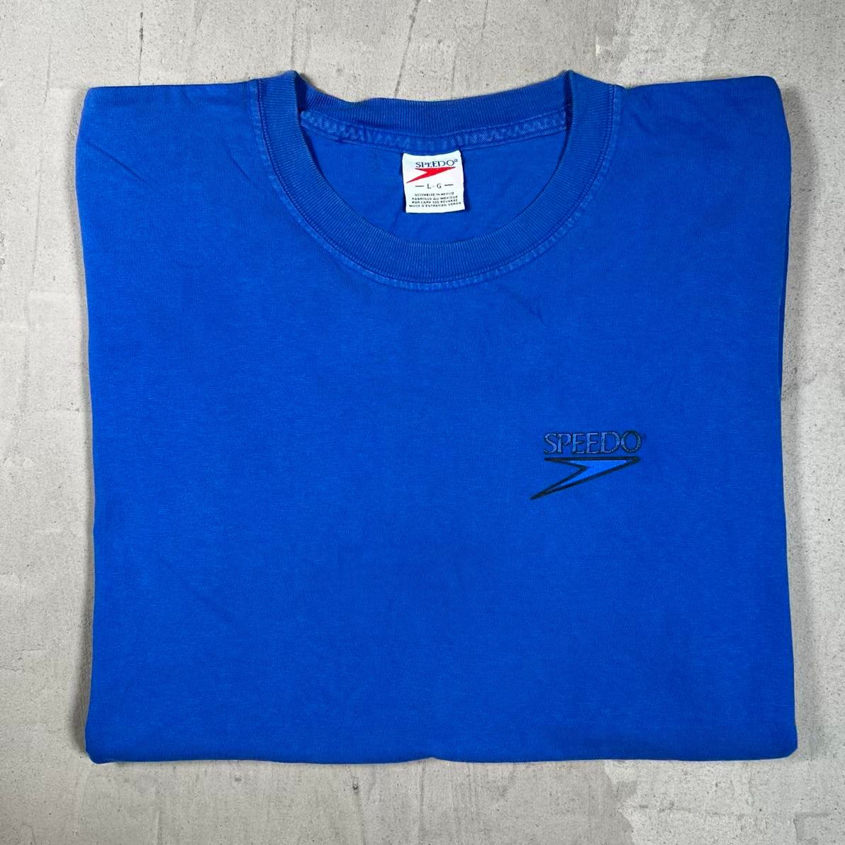 1990s Speedo Blue Tee Size Large USED v20155