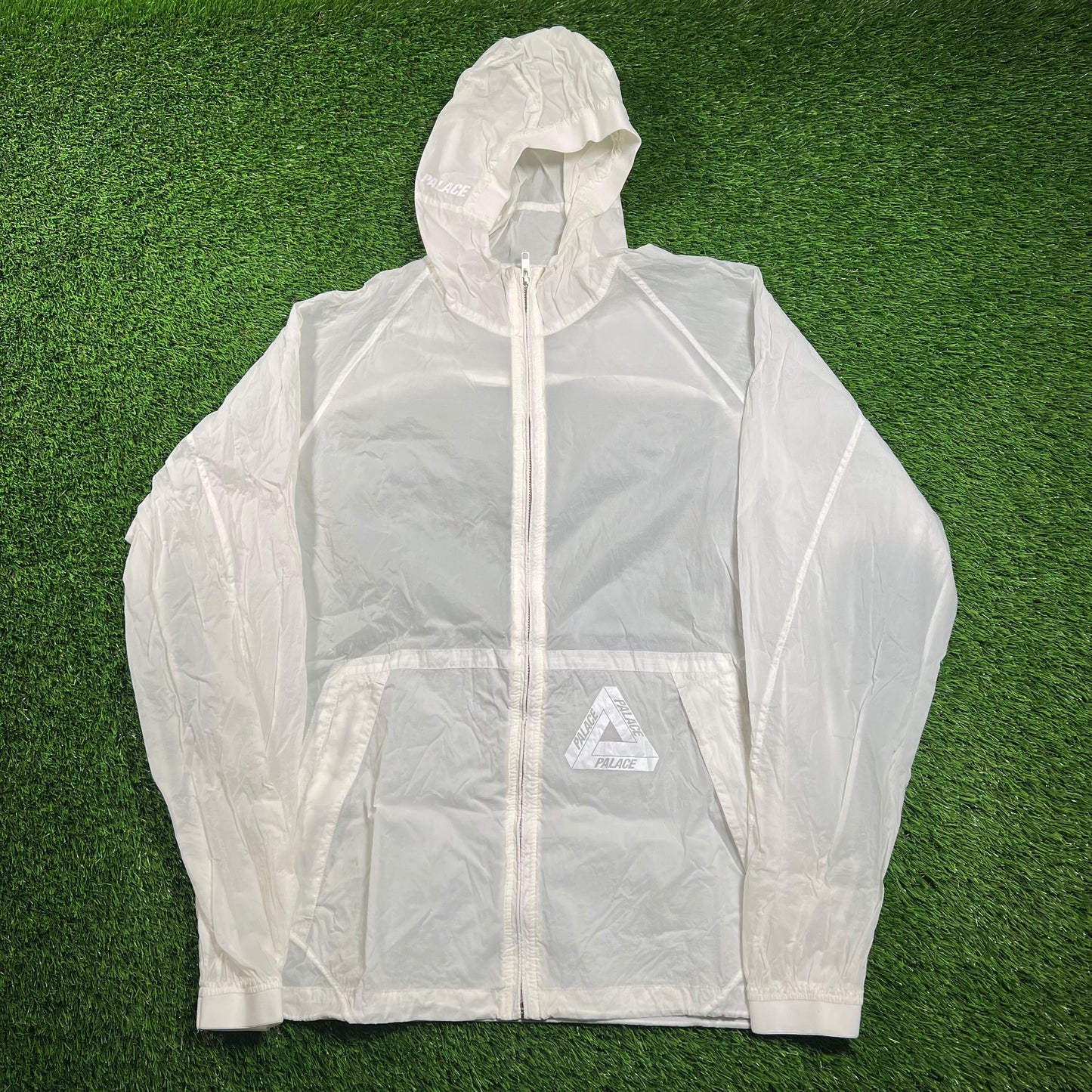 Palace White Sheer Zollar Jacket Size Large USED x16227