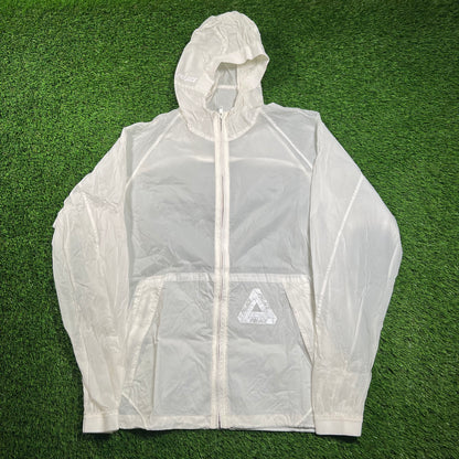 Palace White Sheer Zollar Jacket Size Large USED x16227