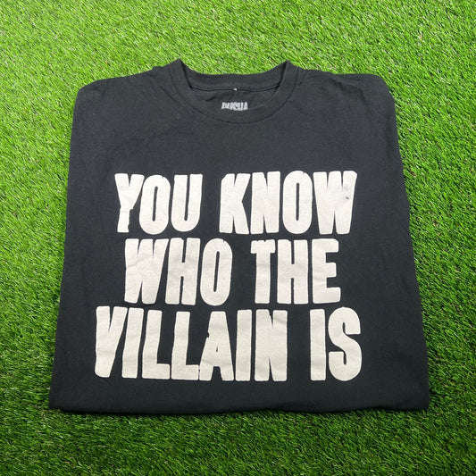 Pusha T "You Know Who the Villian Is" Black Tour Tee Size XXL USED x15435