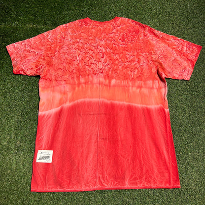 Heron Preston Emproidered Birds Red Tie Dye Tee Size Large USED x14021