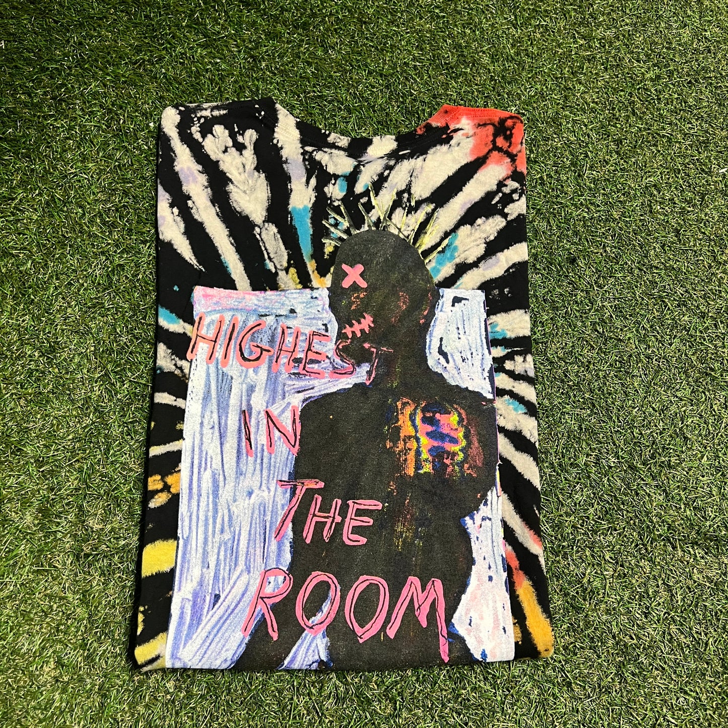 Travis Scott Highest in The Room Tie Dye Tee Size Large USED x13345