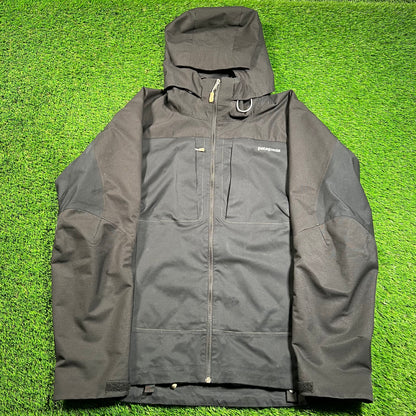 Patagonia Guide Alpine Climbing Black Jacket Size Large USED v18403