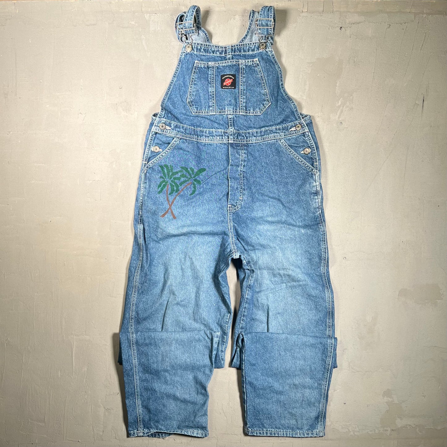 1990s American Eagle Denim Dungarees Overalls Size Medium USED v18888