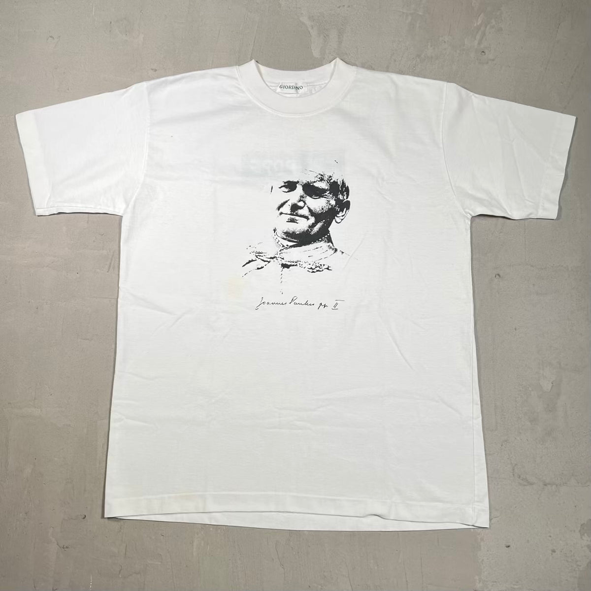 Y2K "Pro Pope" White Tee Size Large USED v19963