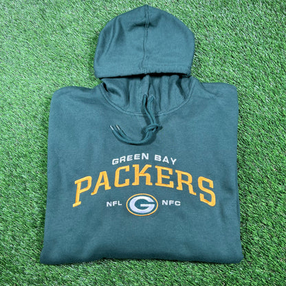 2010s Green Bay Packers NFL NFC Green Hoodie Size Medium USED v16984